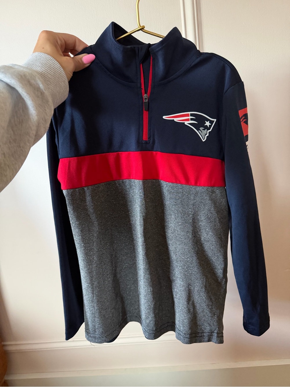 💫 3 for $20 !! kids new england patriots quarter zip pullover